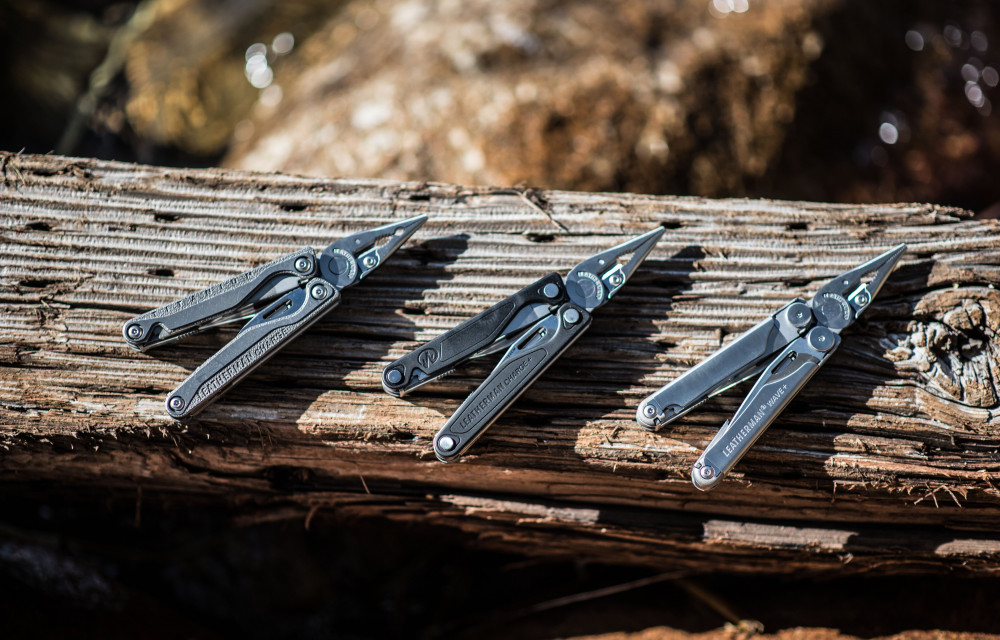 Leatherman Multitools op hout Full Size