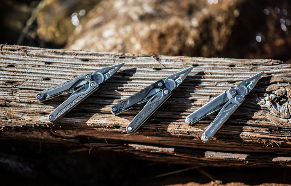 Leatherman Multitools op hout Full Size